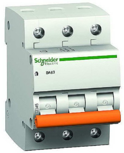 Выключатель автоматический Schneider Electric Домовой 3п C 63А ВА63 4.5кА фото Выключатель автоматический Schneider Electric Домовой 3п C 63А ВА63 4.5кА картинка